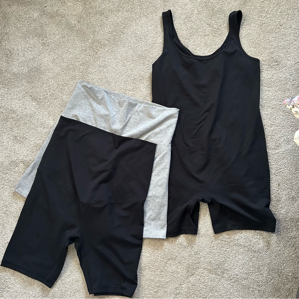 Maternity Bike Shorts & Romper